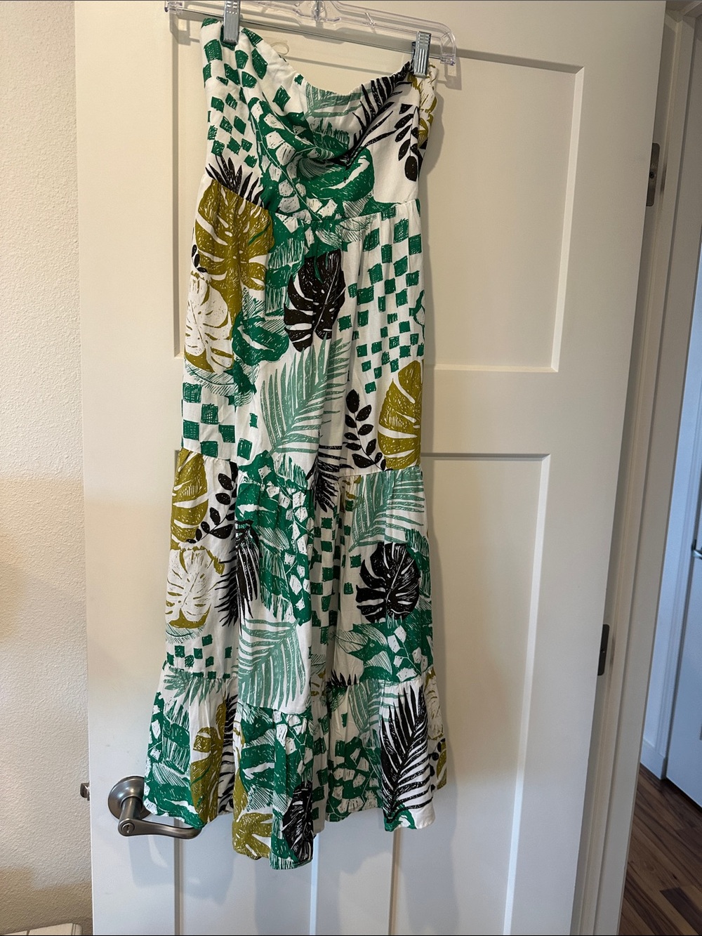 Timing Tropical Tiered Maxi Skirt - Green, Black, Olive